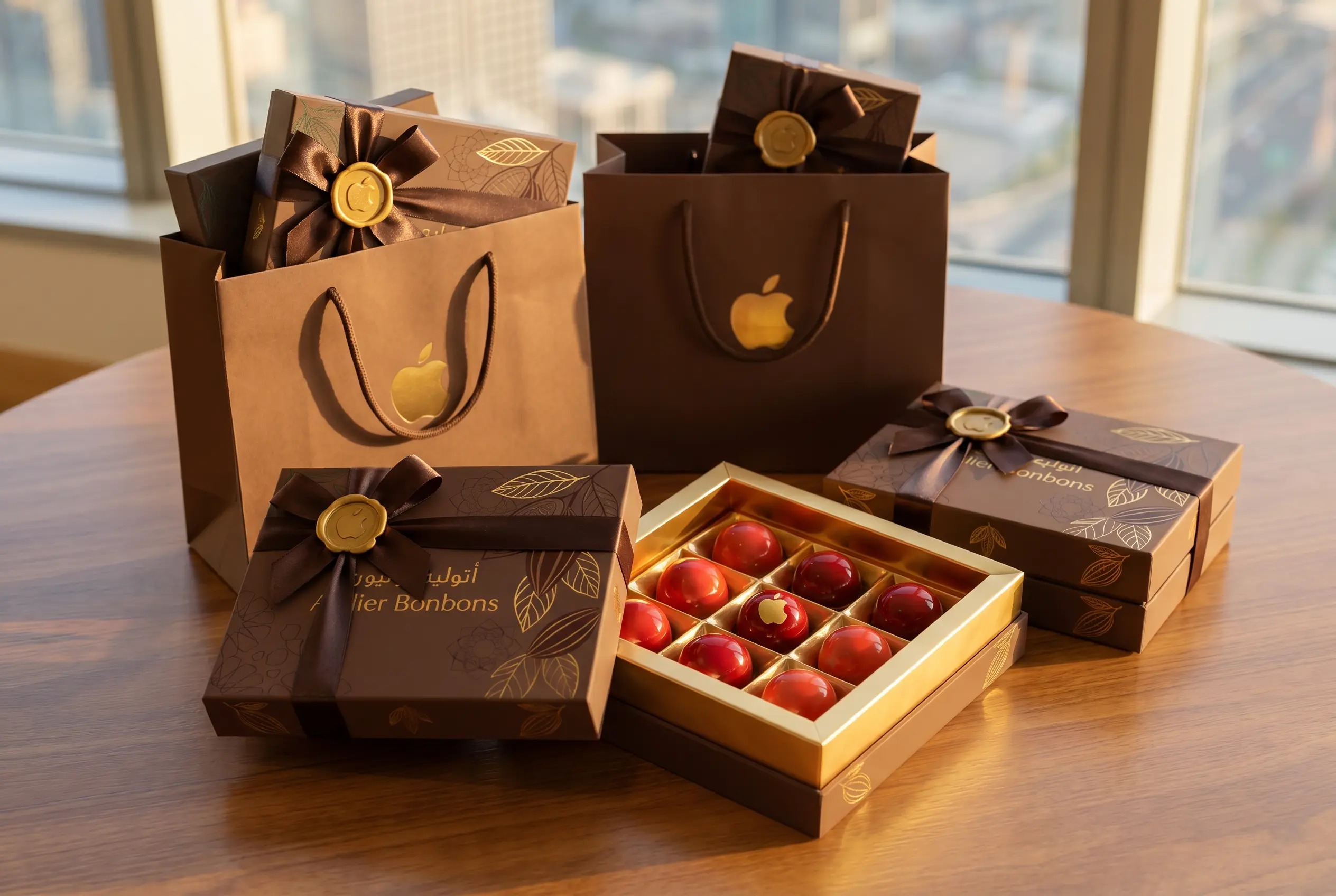 Luxury corporate chocolate gift boxes in UAE — luxury artisan bonbons for business gifting