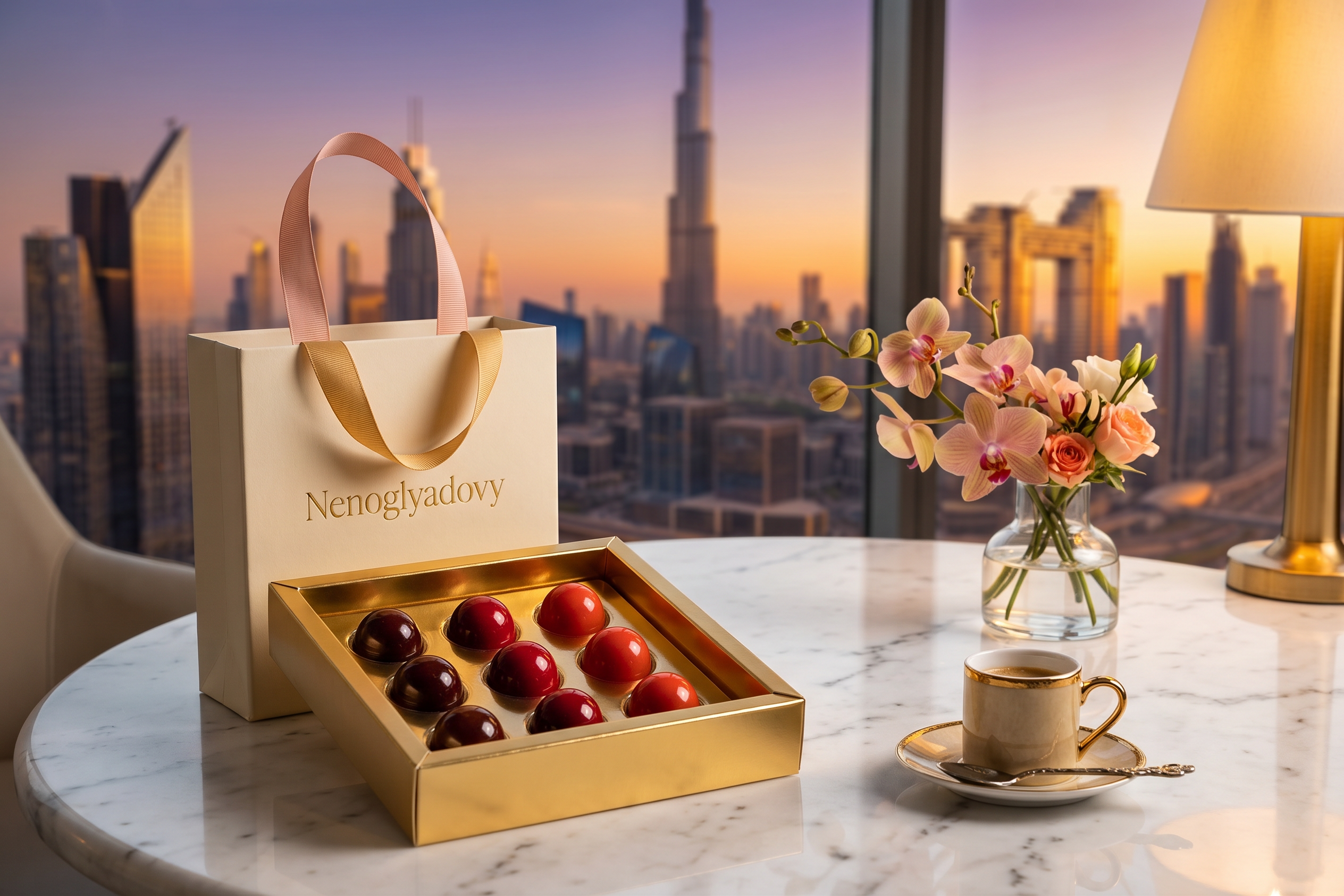 Nenoglyadovy bonbons with Dubai skyline